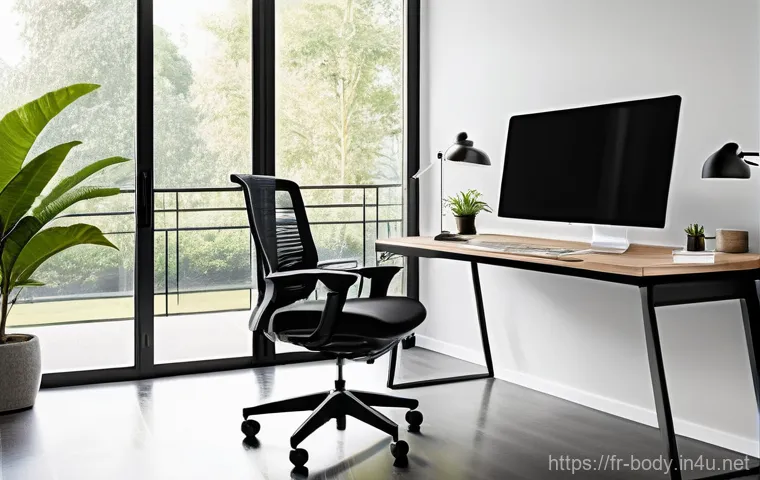 목 통증과 거북목 교정법 - **"A person in their late 20s to early 30s, sitting indoors on a couch, gently looking down at a sma...